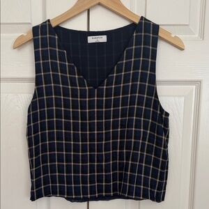 Aritzia Babaton Murphy Plaid V neck Large